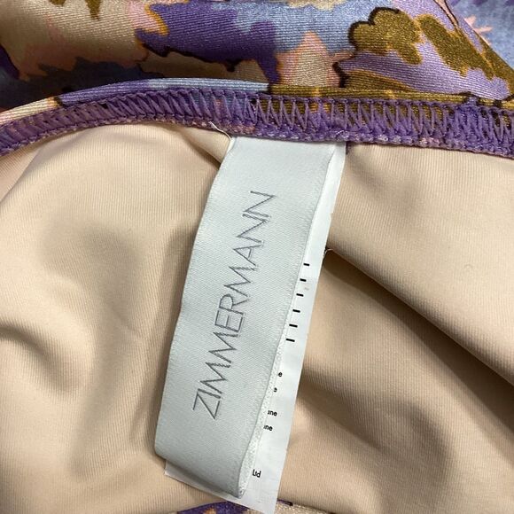 Zimmerman Bikini-Slip Knot High Waist Purple Multi Floral Bikini Bottom Size 8 - Picture 11 of 16